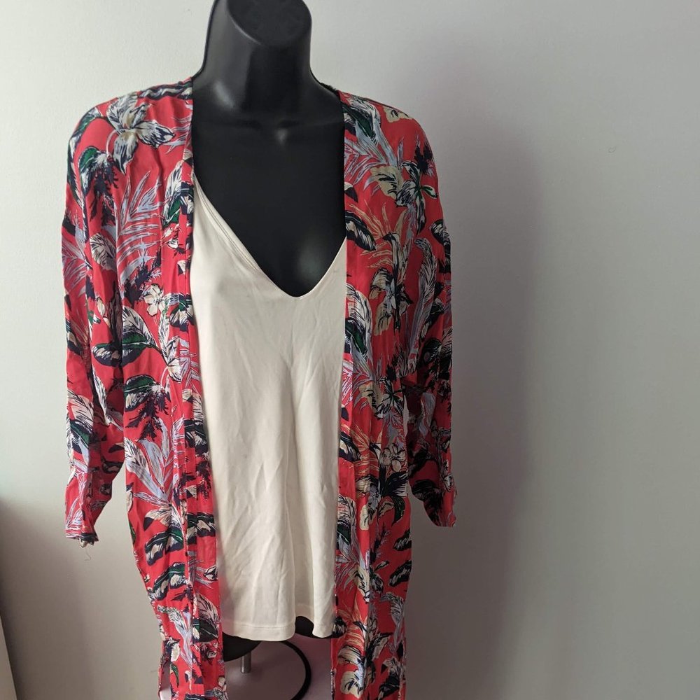 Loft Red Summer Kimono Women's Size XS/S